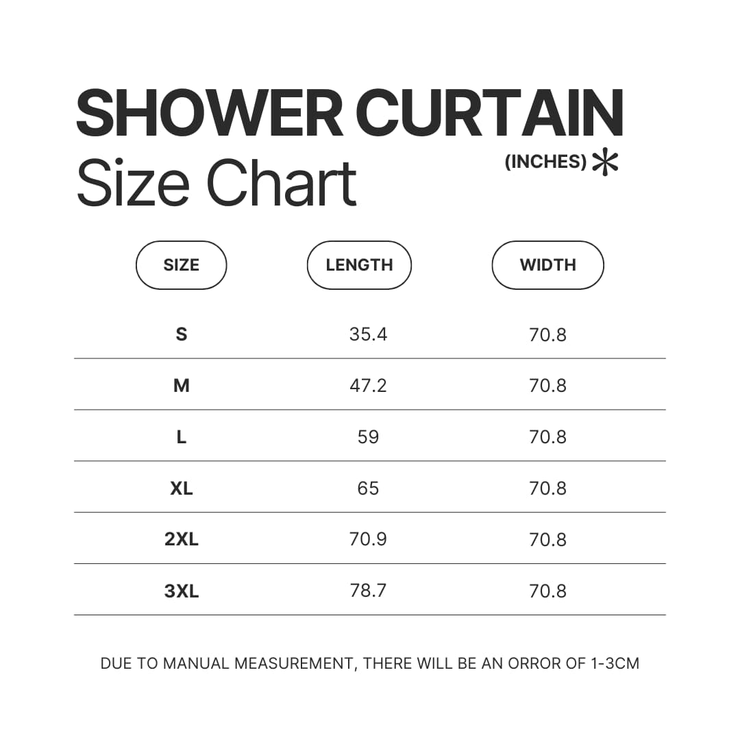 Shower Curtain Size Chart - King Gizzard Store