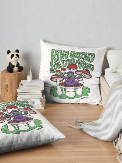 King Gizzard And The Lizard Wizard Throw Pillow Official King Gizzard Merch