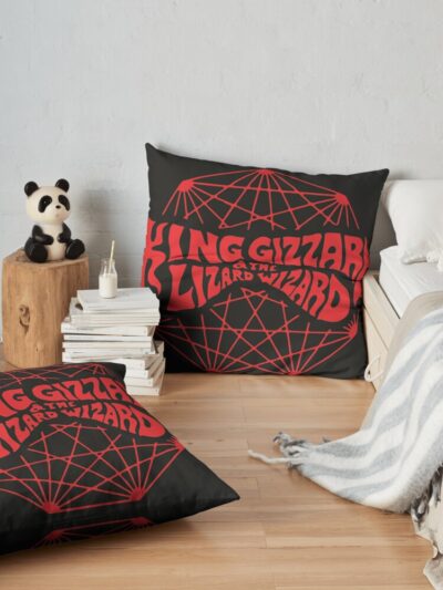 Gizzard King Merch Throw Pillow Official King Gizzard Merch