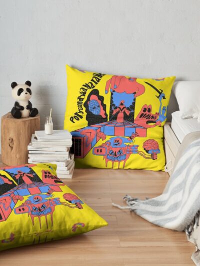 King Gizzard - Polygondwanaland Throw Pillow Official King Gizzard Merch