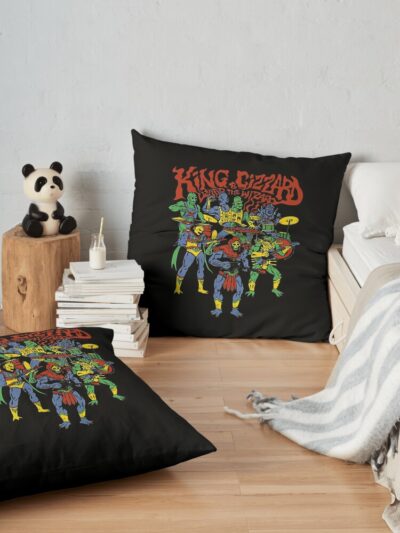 The Gizzard King Merch Throw Pillow Official King Gizzard Merch