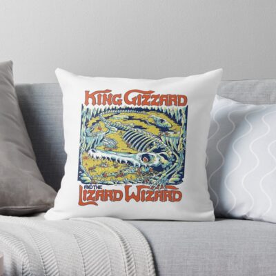 King Gizzard And The Lizard Wizard Throw Pillow Official King Gizzard Merch