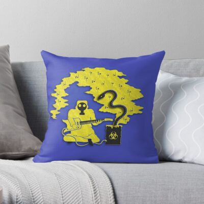 King Gizzard Flying Microtonal Banana Album Cover Merch Throw Pillow Official King Gizzard Merch