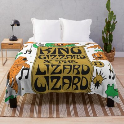 King Gizzard Fishing For Fishies Tour 2023 Masokto Throw Blanket Official King Gizzard Merch